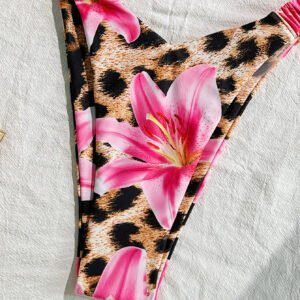 Floral Cutout Strapless Bikini