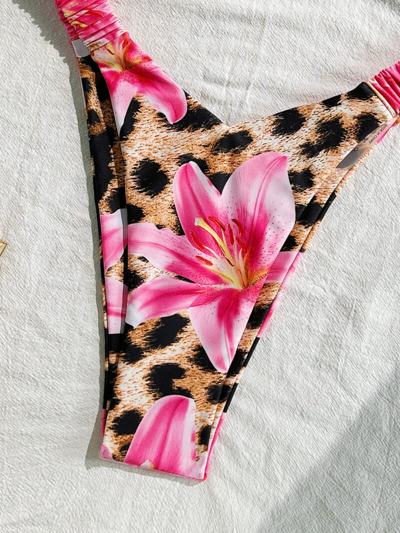 Floral Cutout Strapless Bikini