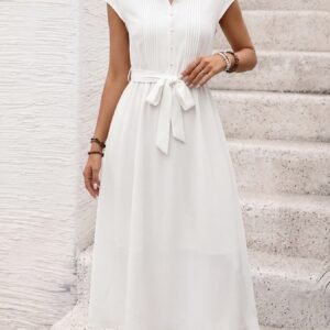 Belted Shirt Midi Dress