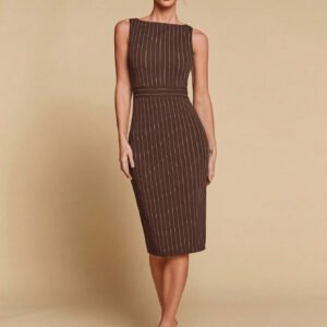 Striped Sleeveless Midi Dress