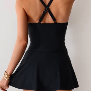 Ruched Split Swim Skirt