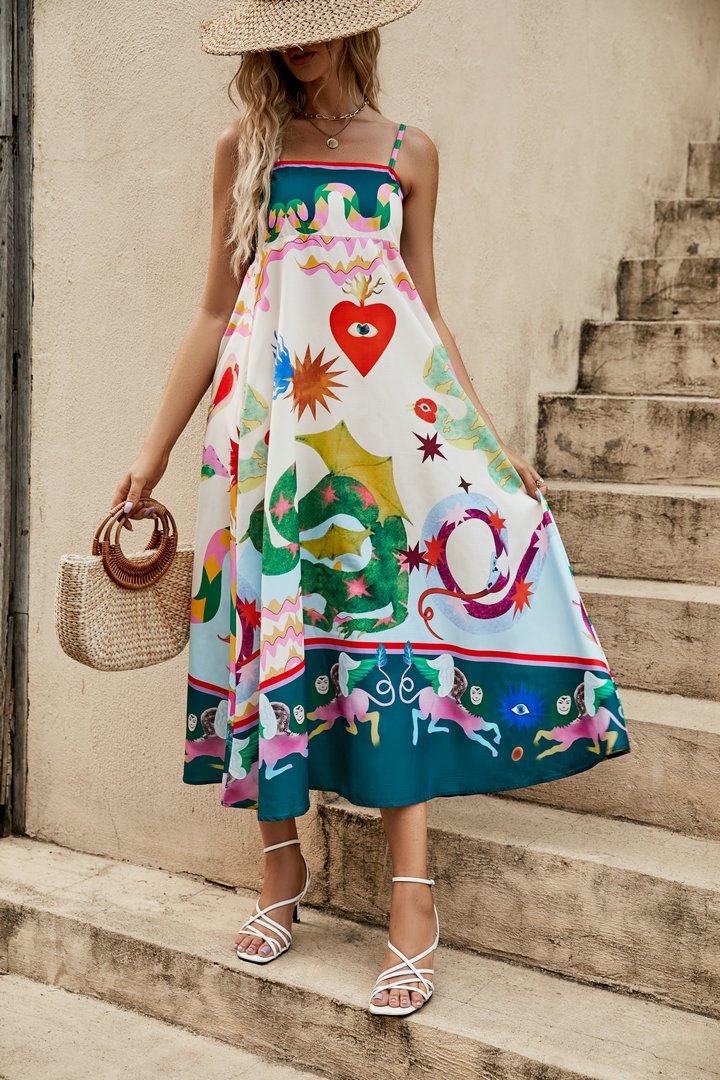 Floral Linen Maxi Dress