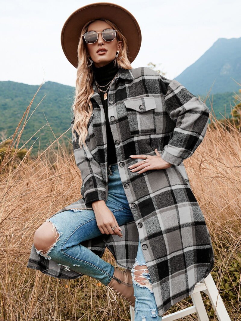 Plaid Trench Jacket