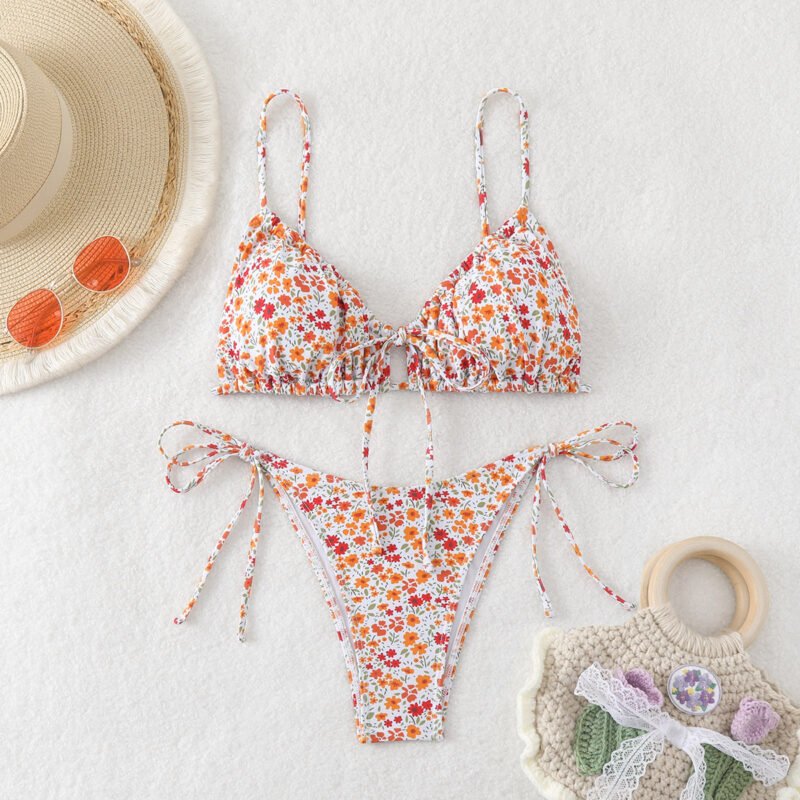 Ruched Floral Bikini
