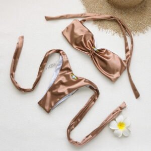 Strapless Ruched Bikini Set