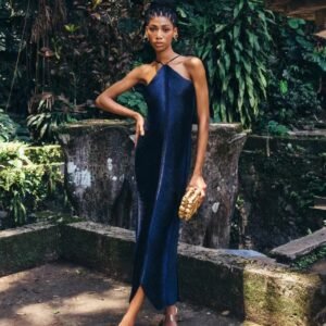 Fringe Halter Maxi Dress