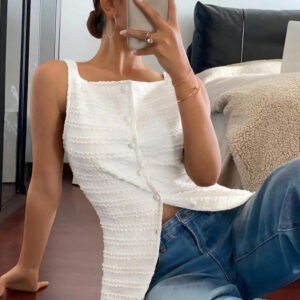 Single Breasted Sleeveless Vest