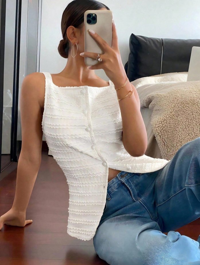 Single Breasted Sleeveless Vest