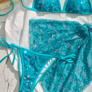 Sequined Halter Bikini Set