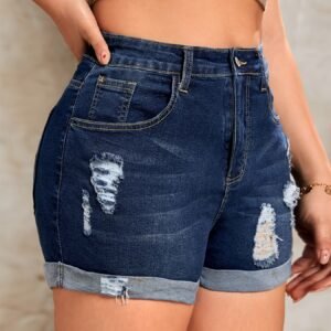 High Rise Denim Shorts