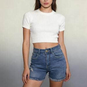 Slim Fit Denim Shorts
