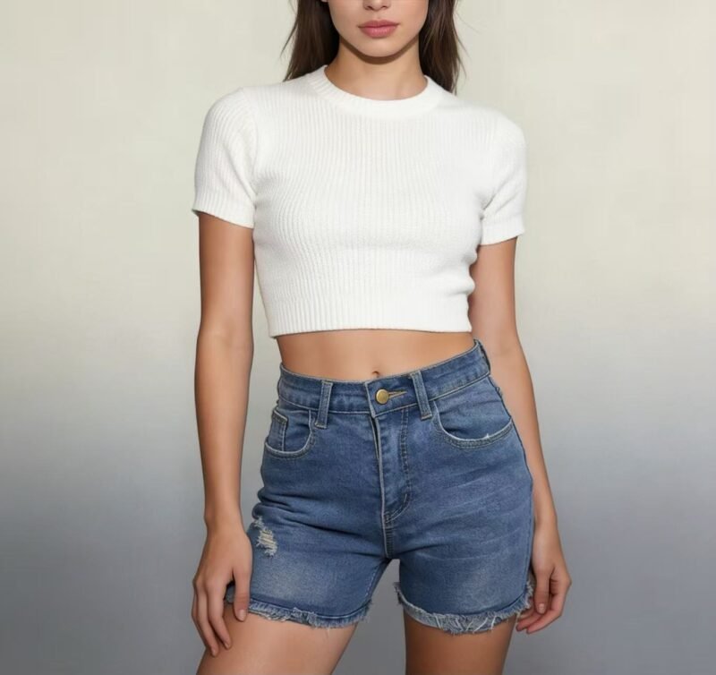 Slim Fit Denim Shorts