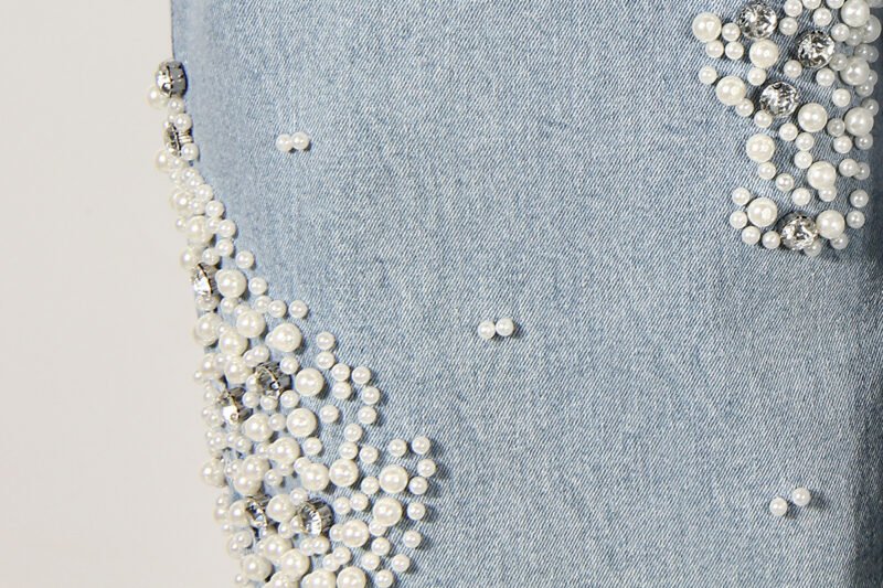 Beaded Straight Jeans