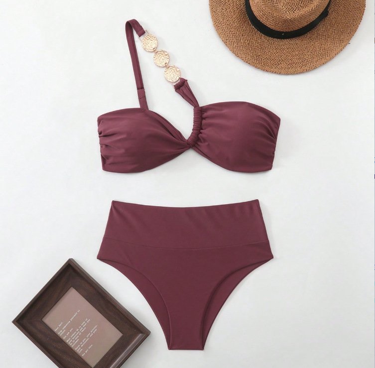 Asymmetric Tie Strap Bikini