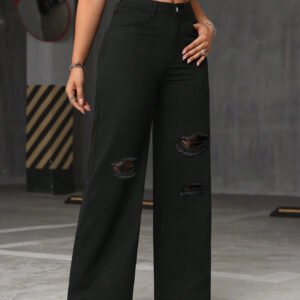 Ripped Wide Leg Jeans