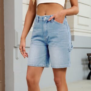 Washed Denim Shorts