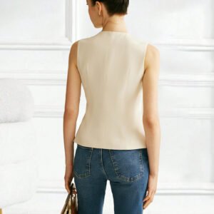Sleeveless Button Vest Jacket