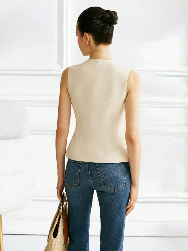 Sleeveless Button Vest Jacket