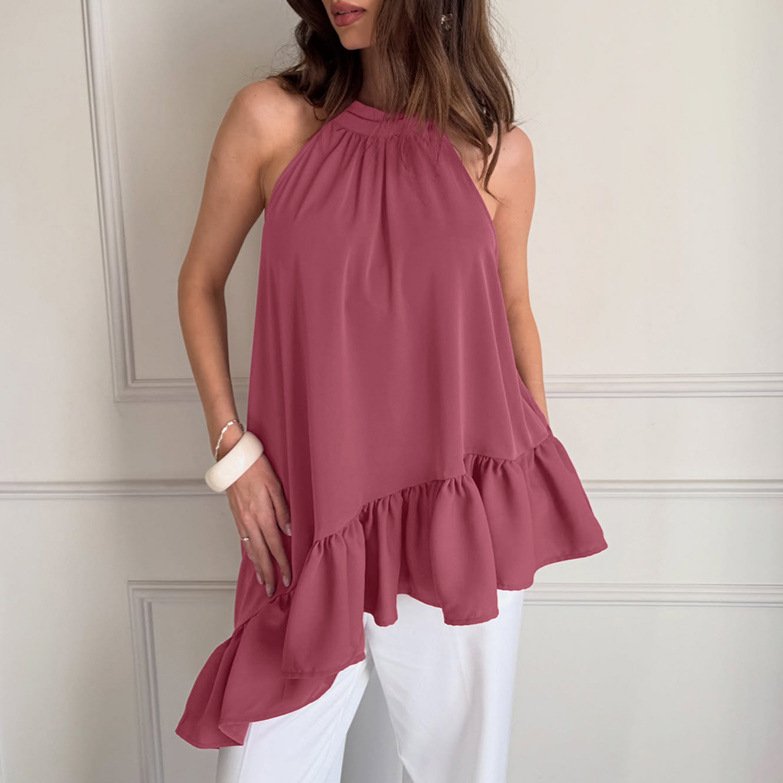 Asymmetric Halter Tank Top