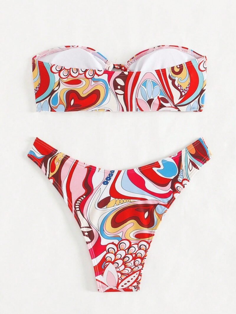 Printed Strapless Swimsuit