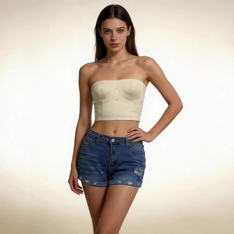 Slim Fit Ripped Denim Shorts