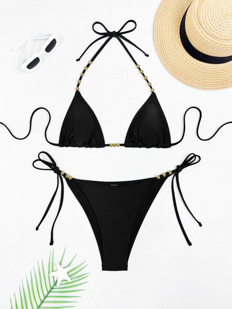 Beaded Halter Bikini Set