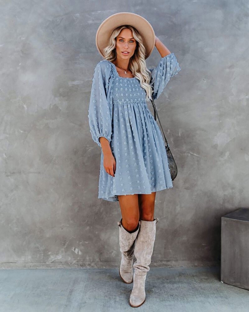 Smocked Ruffle A-Line Dress