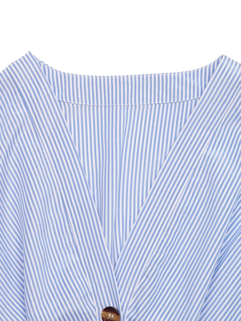 Striped V-Neck Maxi Dress