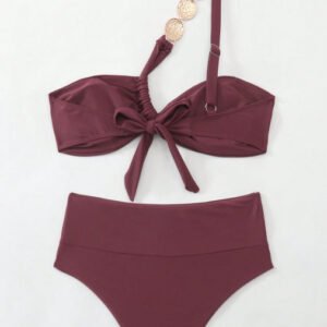 Asymmetric Tie Strap Bikini