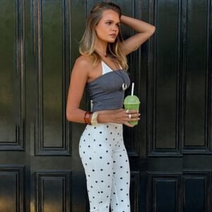 Polka Dot Cropped Pants