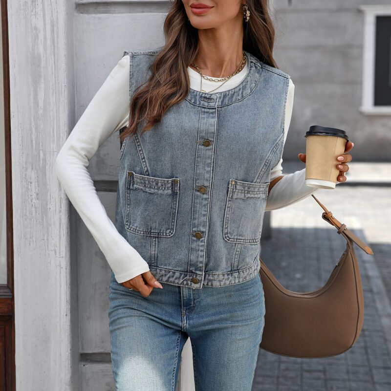 Sleeveless Denim Vest