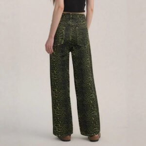 Leopard Print Straight Jeans