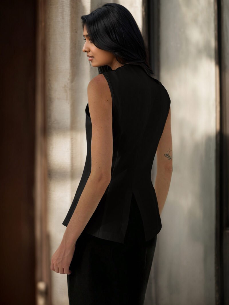 Button Split Vest Vest