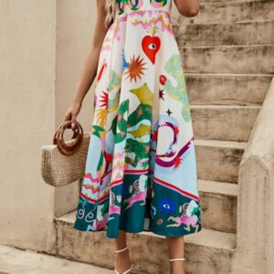 Floral Linen Maxi Dress