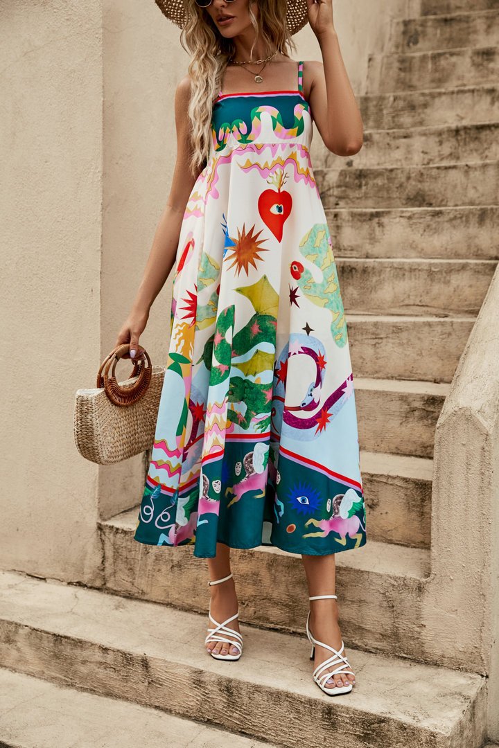Floral Linen Maxi Dress