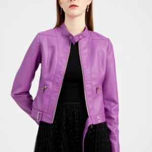Faux Leather Zip Jacket
