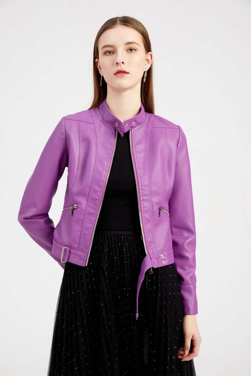 Faux Leather Zip Jacket