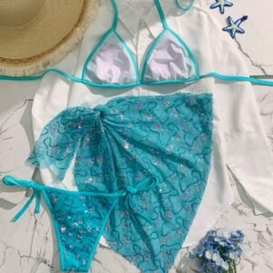 Sequined Halter Bikini Set