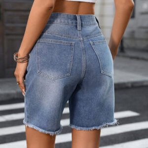 Frayed Denim Shorts