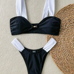 Color Block Ruched Bikini