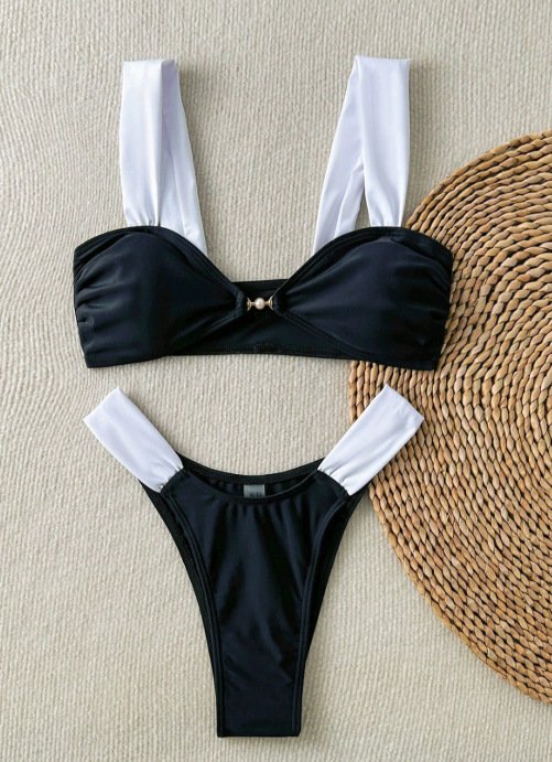Color Block Ruched Bikini