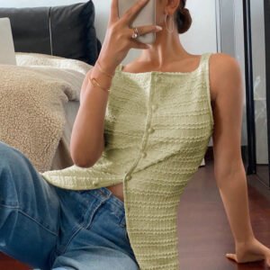 Single Breasted Sleeveless Vest