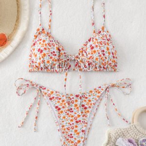 Ruched Floral Bikini