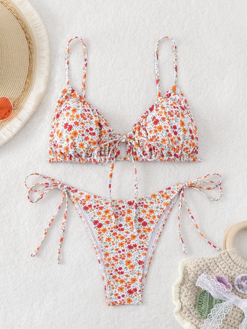 Ruched Floral Bikini