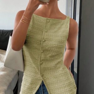 Single Breasted Sleeveless Vest