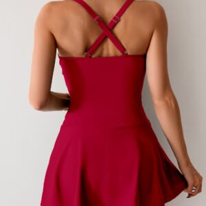 Ruched Split Swim Skirt
