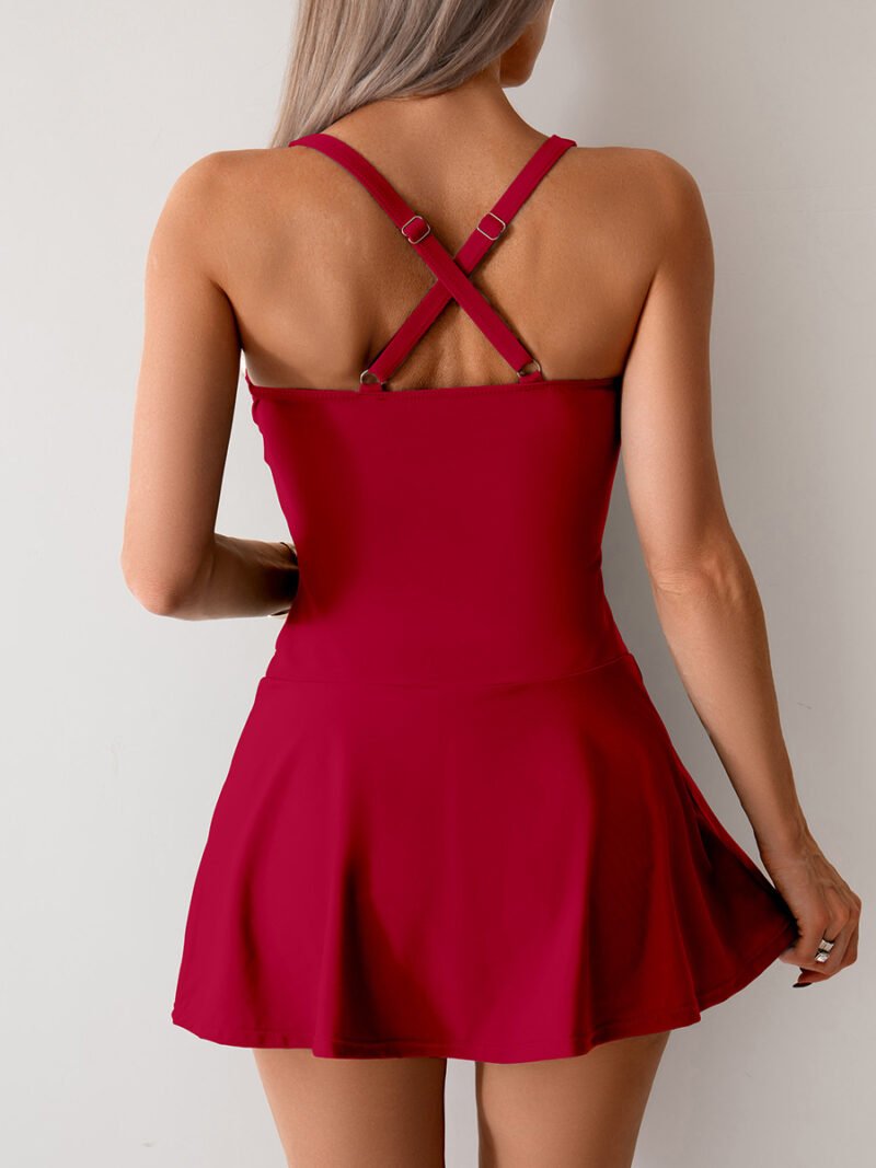 Ruched Split Swim Skirt