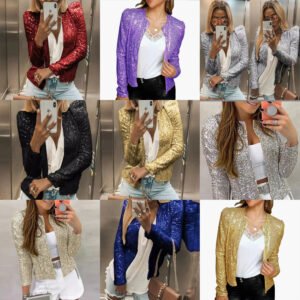 Sequin Zip Casual Jacket