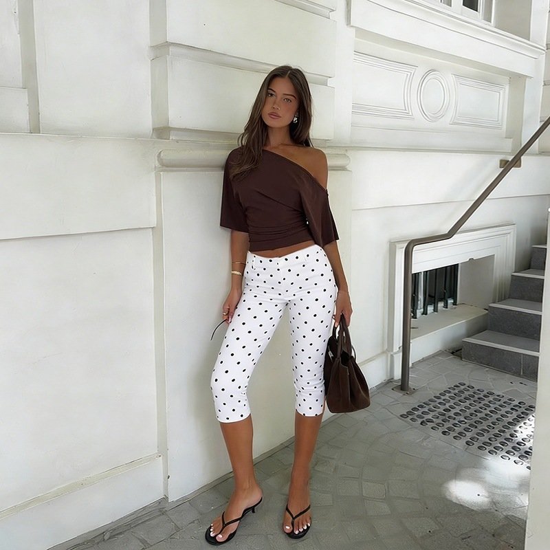 Polka Dot Cropped Pants