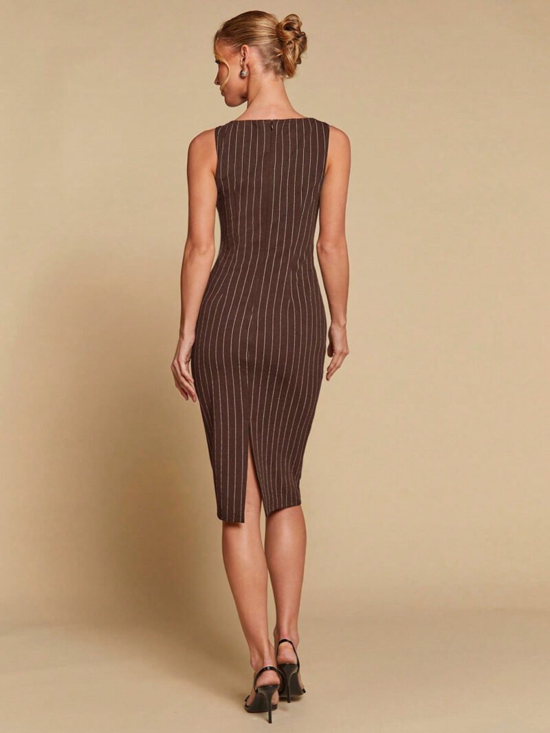 Striped Sleeveless Midi Dress